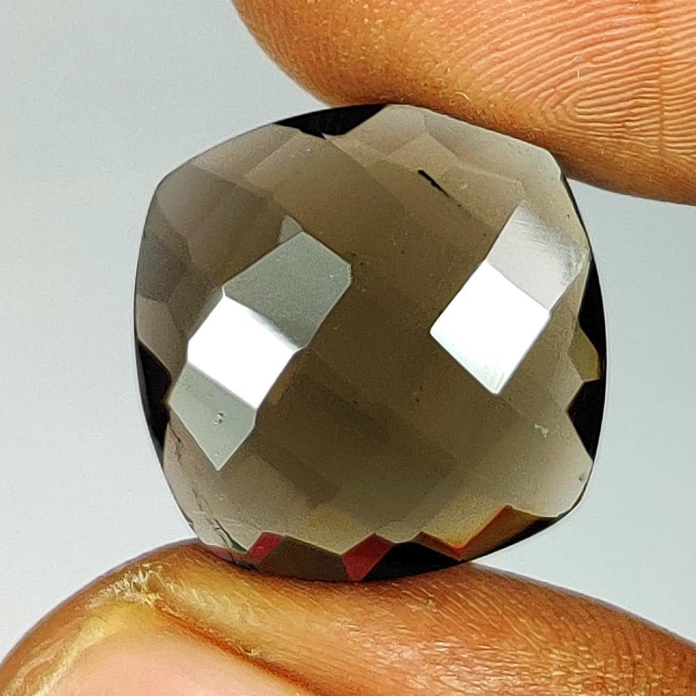 11.27 Ct Natural Choco Smoky Quartz Cushion Checkerboard Cut: Weight - 11.27 Ct / Dimensions - 16.90 x 16.80 x 5.60 mm/ Top Class Quality / Cushion Cut / Origin - Norway / Treatment - None