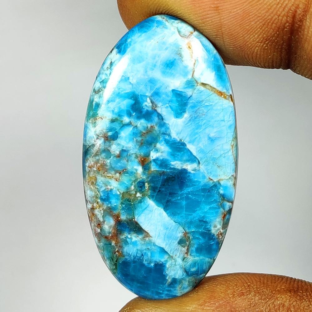 51.86 Ct Natural Larimar Jumbo Dimensions Oval Cab (1 of 2)