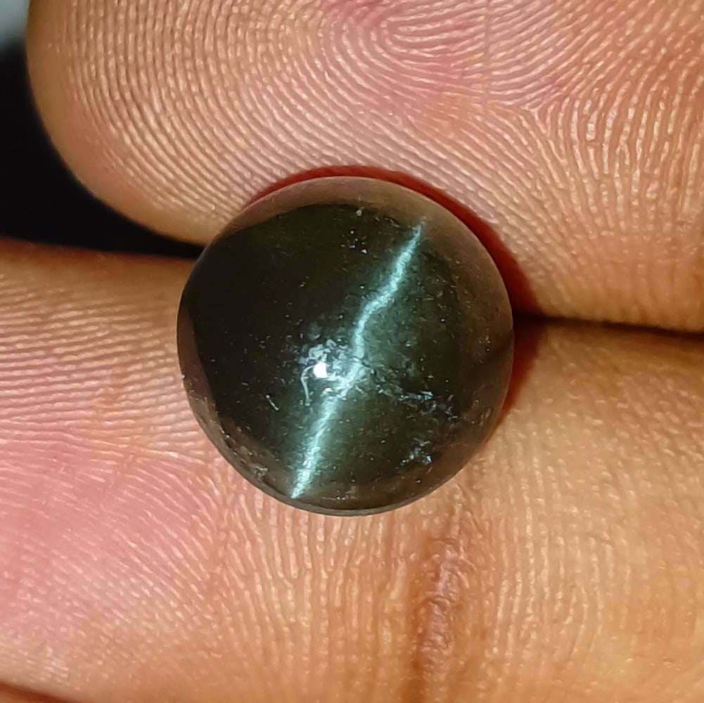 6.68 Ct Natural Apatite Catseye Sharp Line Round Cab (1 of 2)