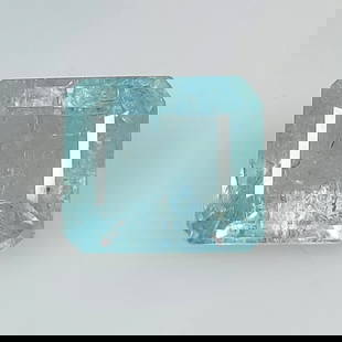 10.25 Ct Natural Water Blue Aquamarine Excellent Emerald Cut: Weight - 10.25 Ct / Dimensions - 13.90 x 12.20 x 8.00 mm / Shape - Emerald Cut / Color - Water Blue / Transparency -Transparent / Origin -India / Treatment - None