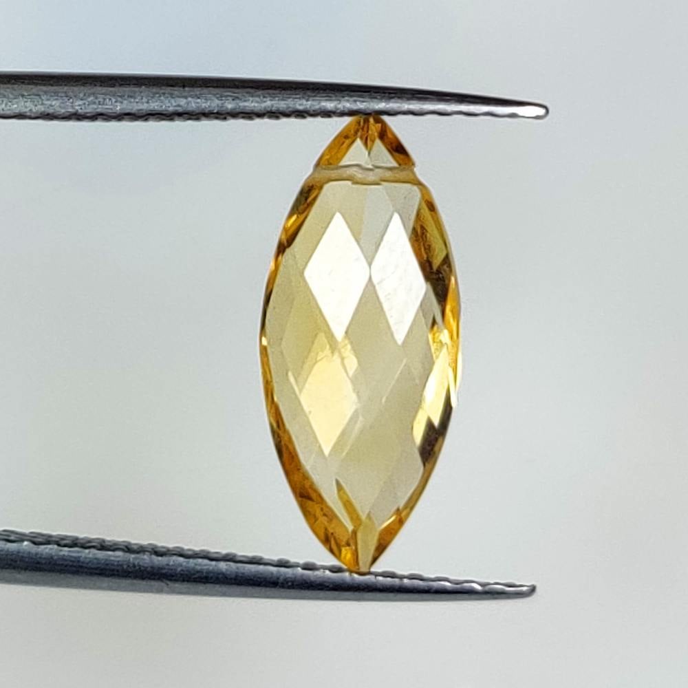 2.45 Ct Natural Citrine Drilled Marquise Faceted Drilled Beads: Weight - 2.45 Ct / Dimensions - 14.80 x 6.50 x 4.40 mm/ Shape - Drilled Marquise Beads / Color - Yellow / Origin -Brazil / Treatment - Heated