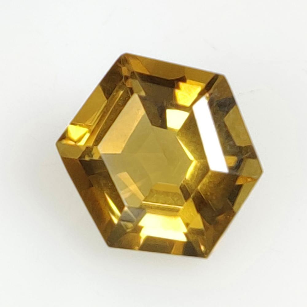3.89 Ct Natural Honey Quartz Fancy Hexagon Cut: Weight - 3.89 Ct / Dimensions - 11.90 x 10.00 x 6.40 mm / Top Class Quality / Fancy Cut / Origin - Brazil / Comments - None