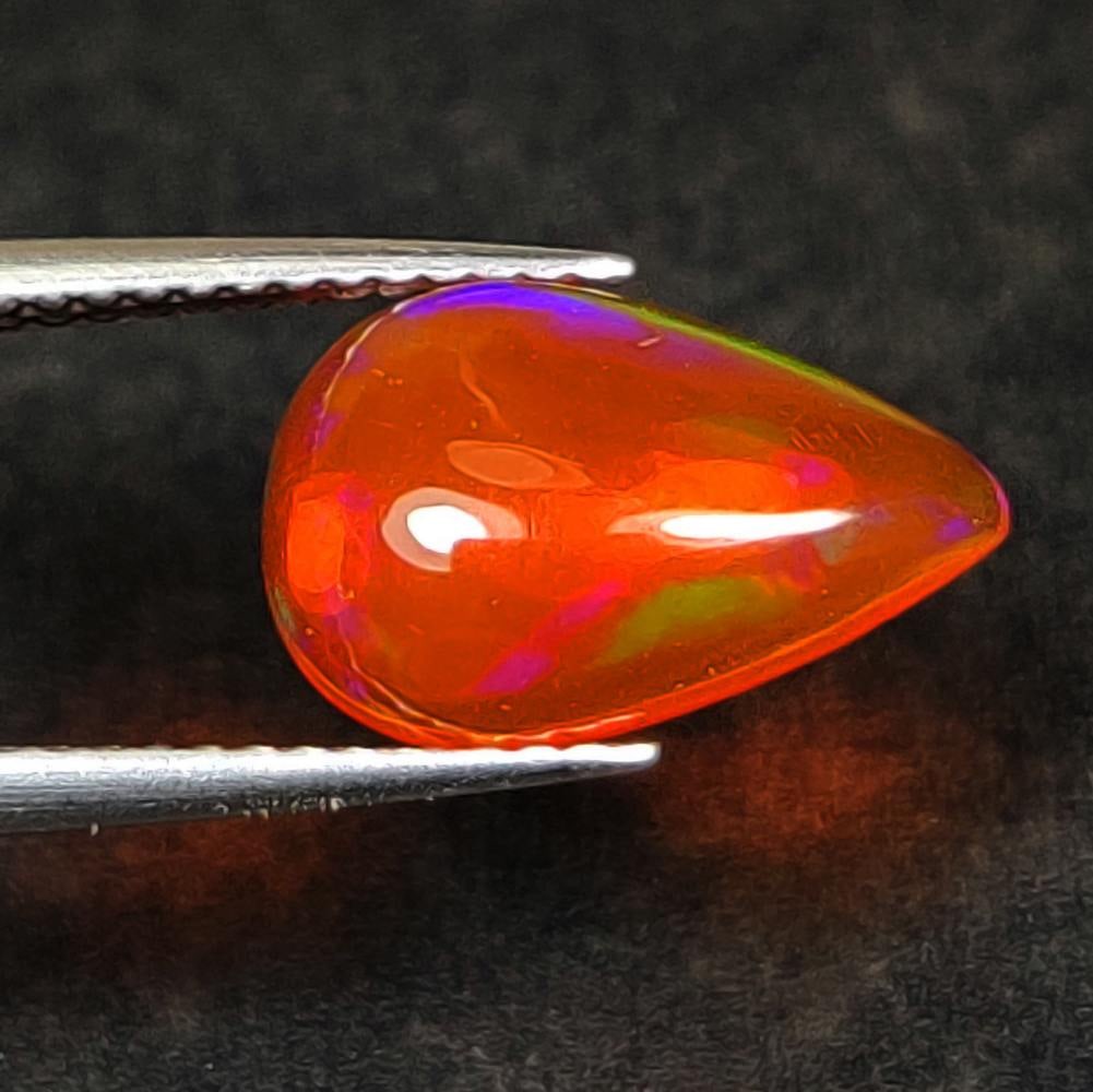 1.83 Ct Natural Orange Fire Opal Pear Cab (1 of 2)