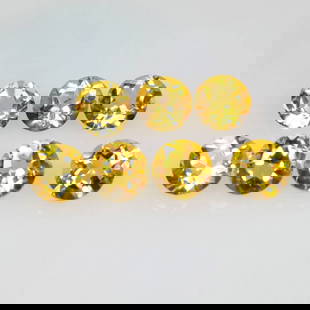 3.45 Ct Natural Yellow Citrine Round Cut Set: Weight - 3.45 Ct / Dimensions -5.00 - 5.10 mm / 7 Pc's / Shape - Round Cut / Color - Yellow / Clarity - VVS / Origin - Brazil / Treatment - Heated