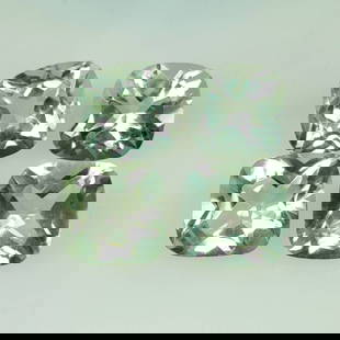 5.83 Ct Natural Green Amethyst Cushion Cut Pair: Weight - 5.83 Ct / Dimensions - 7.0x5.0 - 7.1x4.6 mm / 4 Pc's / Shape - Cushion Cut / Color - Green / Clarity - VVS / Origin - Brazil / Treatment - Heated