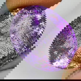 21.16 Ct Natural Rutile Amethyst Quartz Oval Cut: Weight - 21.16 Ct / Dimensions - 19.90 x 15.60 x 10.90 mm / Shape & Cut - Oval Cut / Transparency - Transaprent / Origin - Norway / Comments - None