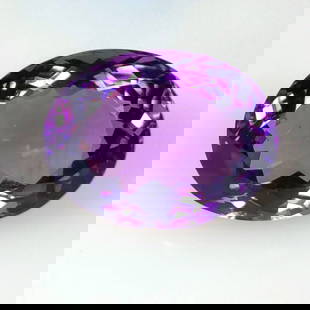 12.68 Ct Natural Purple Amethyst Oval Cut: Weight - 12.68 Ct / Dimensions - 17.50 x 13.20 x 9.00 mm / Shape - Oval Cut / Color - Purple / Clarity - VVS / Origin - Brazil / Treatment - Heated