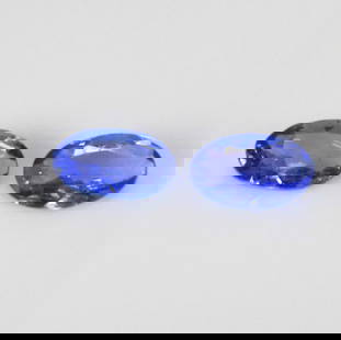 0.44 Ct Natural Tanzanite Oval Cut Pair: Weight : 0.44 Ct / Dimensions : 5.00 x 3.10 x 1.80 mm / 2 Pc's / Shape : Oval Cut / Color : Purplish Blue / Transparency : Transparent / Treatment : Heated