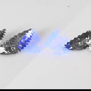 0.56 Ct Natural Tanzanite Trillion Cut Pair: Weight - 0.56 Ct / Size- 4.50 x 4.50 x 2.30 mm / 2 Pc's / Shape - Trillion Cut / Clarity - SI / Origin - Tanzania / Treatment - Standard Heated