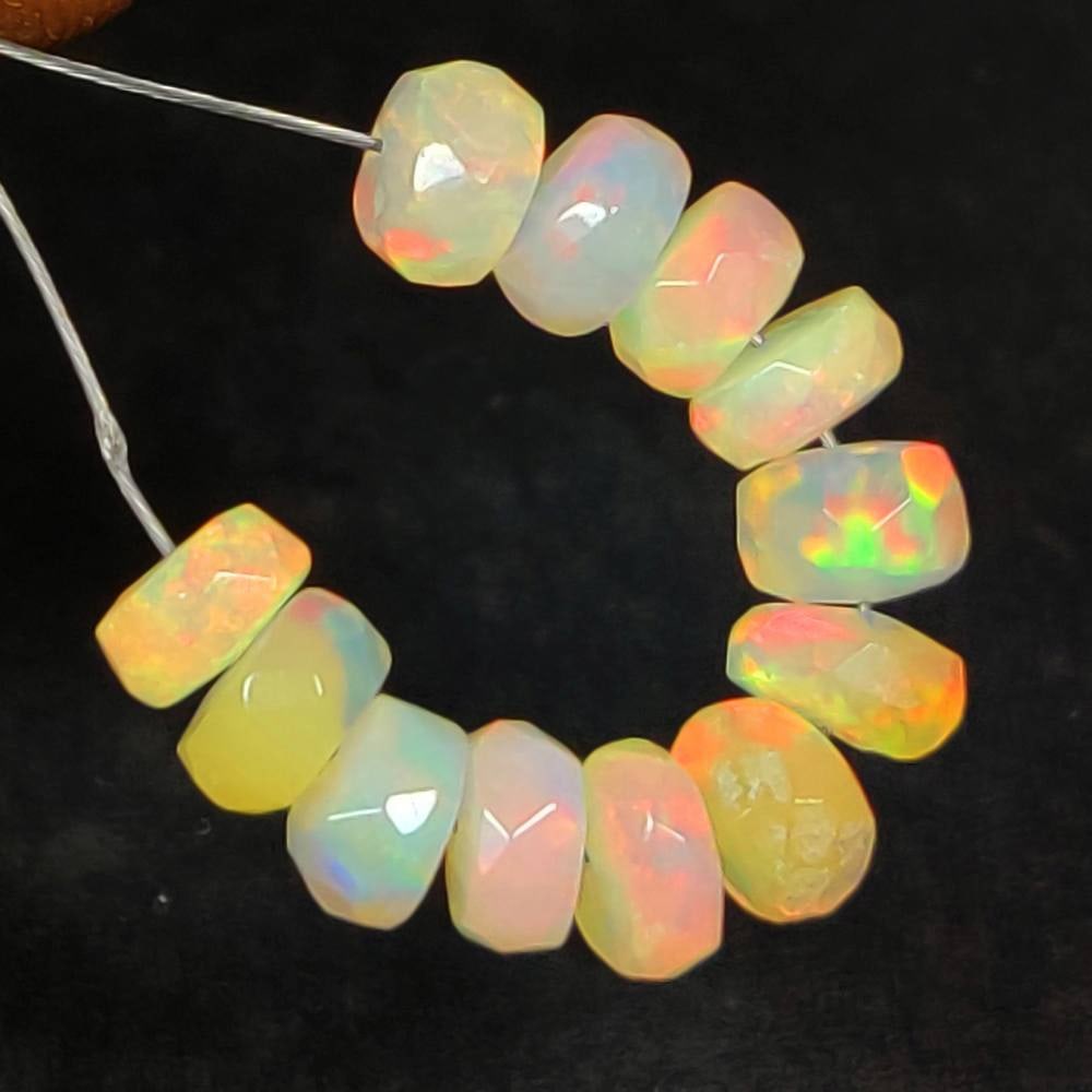 4.84 Ct Natural Multicolor Welo Opal Flash Fire Round Cut Beads: Weight - 4.84 Ct / Size - 4.90 - 5.30 mm / 12 Pc's / Shape - Round Cut Beads / Color - Multicolor / Clarity - Translucent / Origin - Ethiopia / Treatment - None