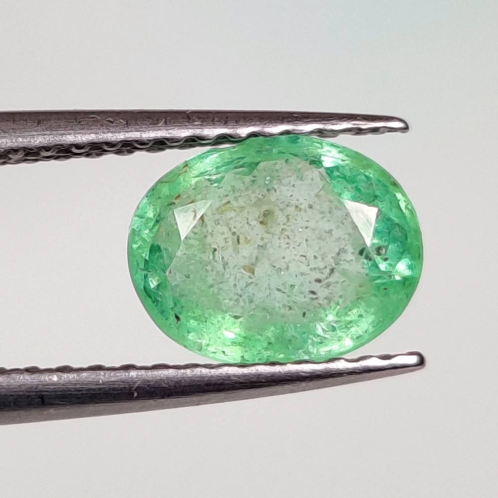 1.20 Ct Natural Zambian Emerald Oval Cut (1 of 2)