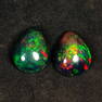 3.04 Ct Natural Black Flashing Fire Opal Pear Cab Pair