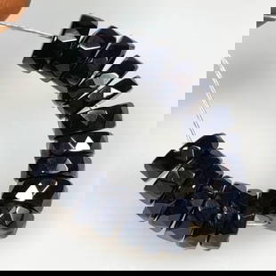 27.00 Ct Natural Black Spinel Round Cut Beads: Weight - 27.00 Ct / Size - 6.40 - 6.90 mm / 17 Pc's / Shape - Round Cut Beads / Color - Black / Clarity - Opaque / Origin - Mozambique / Treatment - None