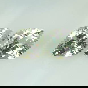 3.09 Ct Natural Green Amethyst Cushion Cut Pair: Weight - 3.09 Ct / Dimensions - 7.10 x 7.10 x 5.20 mm / 2 Pc's / Shape - Cushion Cut / Color - Green / Clarity - VVS / Origin - Brazil / Comments - Heated