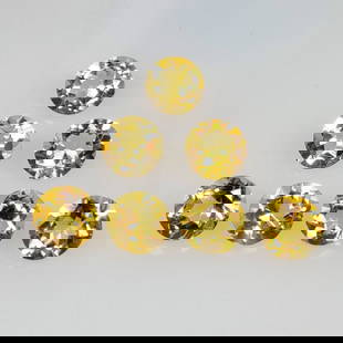 3.17 Ct Natural Yellow Citrine Round Cut Set: Weight - 3.17 Ct / Dimensions - 5.10 x 5.10 x 3.10 mm / 7 Pc's / Shape - Round Cut / Color - Yellow / Clarity - VVS / Origin - Brazil / Treatment - Heated