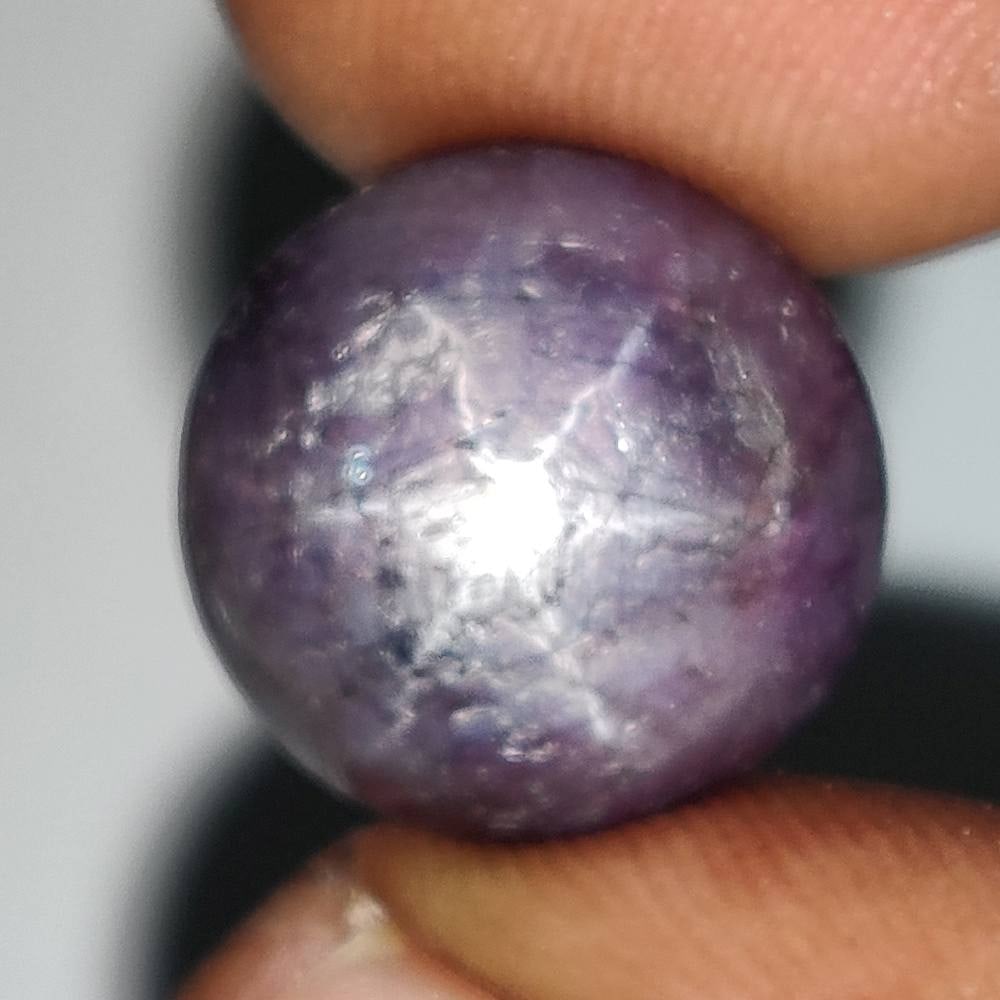 15.63 Ct Natural Star Sapphire Round Cab: Weight - 15.63 Ct / Dimensions - 12.70 x 12.70 x 9.10 mm / Shape - Round Cab / Clarity - Opaque / Origin - India / Treatment - None