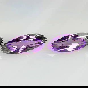 3.50 Ct Natural Purple Amethyst Marquise Cut Pair: Weight - 3.50 Ct / Size - 12.10 x 6.10 x 4.50 mm / 2 Pc's / Shape - Marquise Cut / Color - Purple / Clarity - VVS / Origin - Brazil / Treatment - Heated