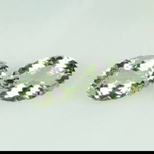 2.65 Ct Natural Green Amethyst Oval Cut Pair: Weight - 2.65 Ct / Dimensions - 9.00 x 6.90 x 3.90 mm / 2 Pc's / Shape - Oval Cut / Color - Green / Clarity - VVS / Origin - Brazil / Comments - Heated