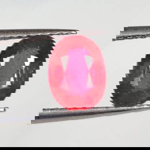 1.20 Ct Natural Pinkish Red Ruby Oval Cut: Weight - 1.20 Ct / Size - 7.30 x 5.50 x 3.30 mm / Shape - Oval Cut / Color - Pinkish Red / Clarity - SI / Origin - Mozambique / Treatment - Color Enhanced by Glass Filling