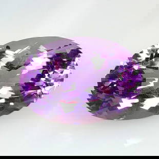 6.66 Ct Natural Purple Amethyst Oval Cut: Weight - 6.66 Ct / Size - 14.10 x 10.10 x 8.10 mm / Shape - Oval Cut / Color - Purple / Clarity - VVS / Origin - Brazil / Treatment - Heated