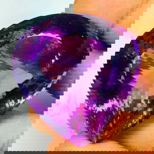 271.65 Ct Natural Purple Amethyst "Huge Carat" "Showpiece" Pear Cut: Weight - 271.65 Ct / Dimensions - 45.00 x 44.00 x 27.00 mm / Shape - Pear Cut / Color - Purple / Clarity - VVS / Origin -Brazil / Treatment - Heated