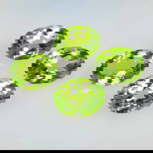 5.12 Ct Natural Green Peridot Oval Cut Set: Weight - 5.12 Ct / Dimensions - 8.0x6.0 - 8.2x6.2 mm / 4 Pc's / Shape - Oval Cut / Color - Green / Clarity - VVS / Origin - Pakistan / Treatment - None