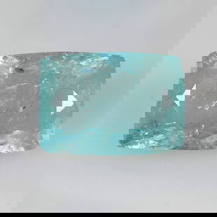 13.28 Ct Natural Aquamarine  Cushion Cut: Weight - 13.28 Ct / Dimensions - 17.40 x 12.50 x 7.60 mm/ Shape - Cushion Cut / Color - Green / Clarity - Transparent / Origin -India / Treatment - None