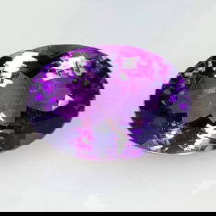 12.73 Ct Natural Purple Amethyst Oval Cut: Weight - 12.73 Ct / Dimensions - 16.50 x 11.60 x 10.60 mm / Shape - Oval Cut / Color - Purple / Clarity - VVS / Origin -Brazil / Treatment - Heated