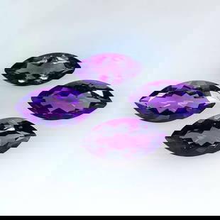 13.95 Ct Natural Purple Amethyst Marquise Cut Set: Weight - 13.95 Ct / Dimensions - 14.7x7.0 - 16.0x8.2 mm / 4 Pc's / Shape - Marquise Cut / Color - Purple / Clarity - VVS / Origin -Brazil / Treatment - Heated