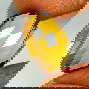 11.93 Ct Natural Yellow Citrine Oval Checkerboard Cut: Weight - 11.93 Ct / Dimensions -15.30 x 10.30 x 10.30 mm / Shape & Cut - Oval Checkerboard Cut / Color - Yellow / Clarity - VVS / Origin - Brazil / Comments - Heated