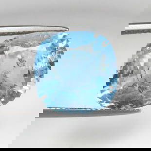 9.13 Ct Natural Blue Aquamarine  Cushion Cut: Weight - 9.13 Ct / Dimensions - 14.00 x 14.00 x 8.00 mm / Shape - Cushion Cut / Color - Water Blue / Clarity - Transparent / Origin -India / Treatment - None