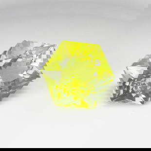 14.64 Ct Natural Lemon Quartz Rare Hexagon Cut: Weight - 14.64 Ct / Dimensions - 14.80 x 17.20 x 11.50 mm / Top Quality Luster / Excellent Hexagon Cut / Origin - Brazil / Comments - Heated