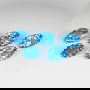 15.83 Ct Natural Blue Topaz Oval Cut Set: Weight - 15.83 Ct / Dimensions - 9.0x7.5 - 10.2x8.3 mm / 5 Pc's / Shape - Oval Cut / Color - Blue / Clarity - VVS / Origin - Brazil / Treatment - Irradiated