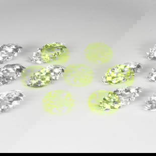 11.74 Ct Natural Sillimanite Oval Cut Set: Weight - 11.74 Ct / Dimensions - 8.3x6.4 - 8.8x6.5 mm / 7 Pc's / Shape - Oval Cut / Color - Greenish Yellow / Clarity - VVS / Origin - Madagascar / Treatment - None