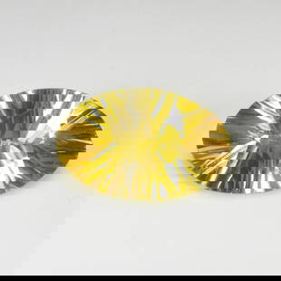 9.14 Ct Natural Yellow Citrine Oval Concave Cut: Weight - 9.14 Ct / Dimensions - 18.60 x 12.00 x 7.80 mm / Shape & Cut - Oval Concave Cut / Color - Yellow / Clarity - VVS / Origin - Brazil / Comments - Heated