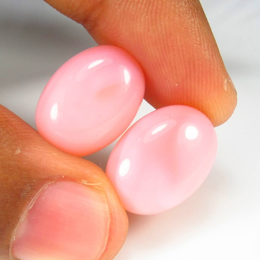 19.13 Ct Natural Pink Opal Oval Cab Pair (1 of 2)