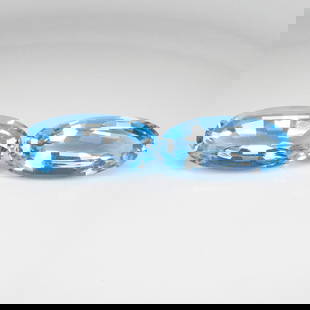 16.00 Ct Natural Blue Topaz Oval Cut Pair: Weight - 16.00 Ct / Dimensions - 18.10 x 8.70 x 6.50 mm / 2 Pc's / Shape - Oval Cut / Color - Blue / Clarity - VVS / Origin - Brazil / Treatment - Irradiated