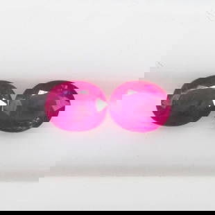 1.46 Ct Natural Pinkish Red Ruby Oval Cut Pair: Weight - 1.46 Ct / Dimensions - 5.90 x 5.00 x 2.50 mm / 2 Pc's / Shape - Oval Cut / Color - Pinkish Red / Clarity - SI / Origin - Mozambique / Treatment - Color Enhanced by Glass Filling