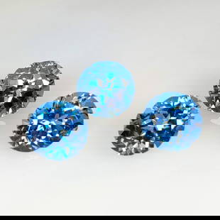 8.13 Ct Natural Blue Topaz Round Cut Set: Weight - 8.13 Ct / Dimensions - 8.00 - 8.10 mm / 3 Pc's / Shape - Round Cut / Color - Blue / Clarity - VVS / Origin - Brazil / Treatment - Irradiated