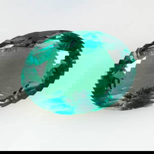 12.37 Ct Natural Green Flourite Oval Cut: weight - 12.37 Ct / Dimensions - 16.40 x 11.60 x 8.60 mm / Shape - Oval Cut / Origin - Brazil / Treatment - None