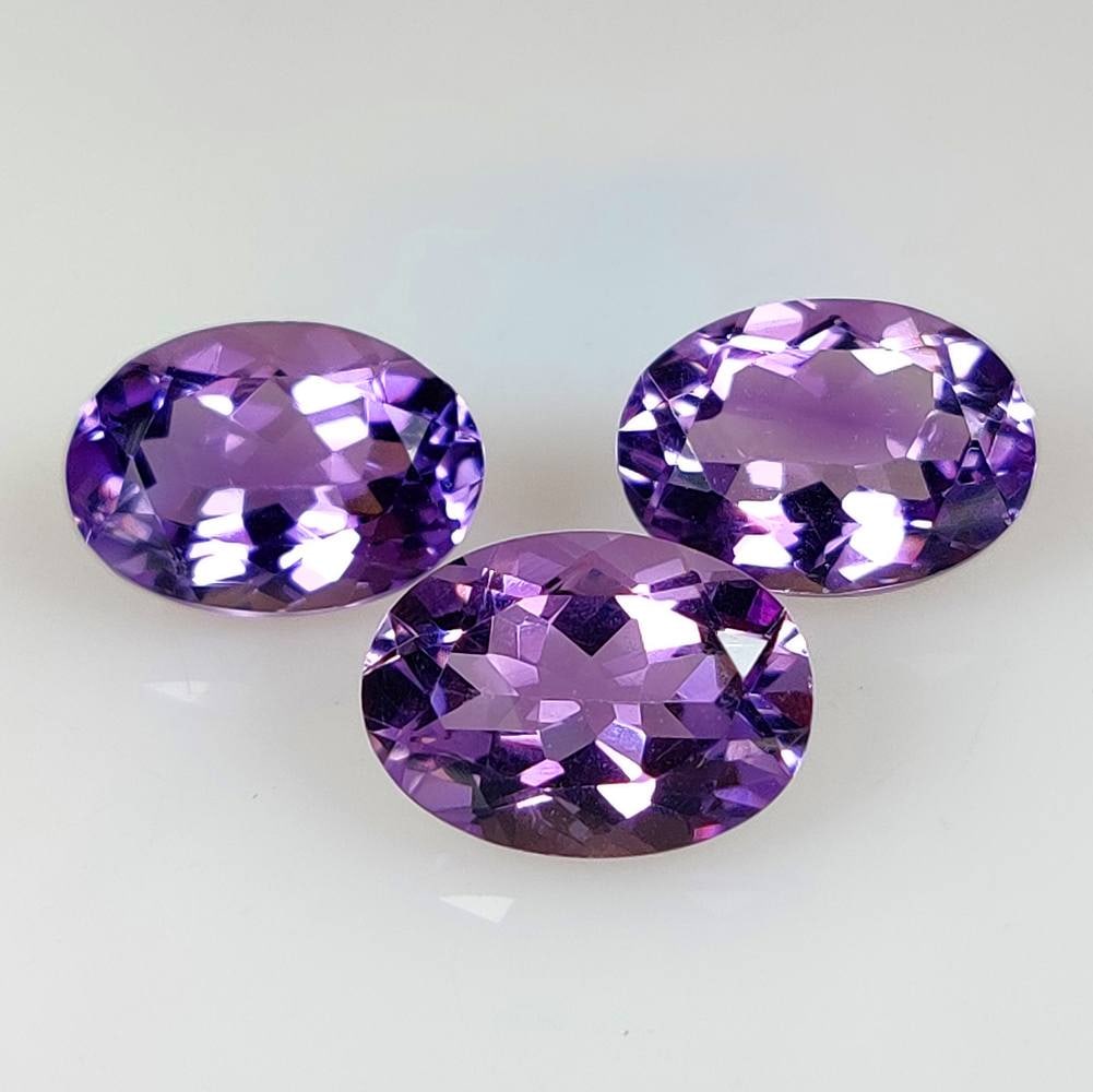 16.36 Ct Natural Purple Amethyst Oval Cut Set (1 of 2)