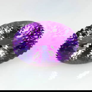 13.63 Ct Natural Purple Amethyst Oval Cut: Weight - 13.63 Ct / Dimensions - 18.00 x 12.60 x 10.80 mm / Shape - Oval Cut / Color - Purple / Clarity - VVS / Origin -Brazil / Treatment - Heated