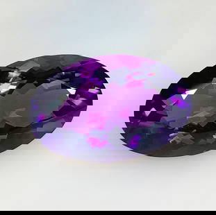 18.01 Ct Natural Purple Amethyst Oval Cut: Weight - 18.01 Ct / Dimensions - 24.00 x 14.70 x 10.10 mm / Shape - Oval Cut / Color - Purple / Clarity - VVS / Origin -Brazil / Treatment - Heated