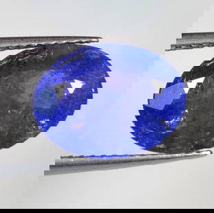 3.95 Ct Natural Tanzanite Oval Cut: Weight : 3.95 Ct / Dimensions : 12.10 x 9.00 x 5.40 mm / Shape : Oval Cut / Color : Purplish Blue / Clarity : Transparent / Treatment : Heated