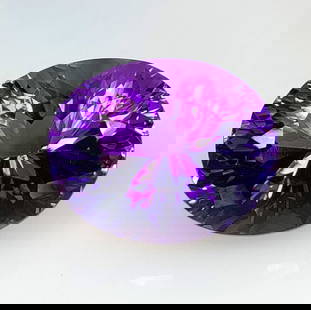 12.59 Ct Natural Purple Amethyst Oval Cut: Weight - 12.59 Ct / Dimensions - 16.40 x 13.20 x 10.60 mm / Shape - Oval Cut / Color - Purple / Clarity - VVS / Origin -Brazil / Treatment - Heated