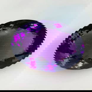 34.38 Ct Natural Purple Amethyst Oval Cut: Weight - 34.38 Ct / Dimensions - 27.00 x 18.40 x 12.20 mm / Shape - Oval Cut / Color - Purple / Clarity - SI / Origin -Brazil / Treatment - Heated