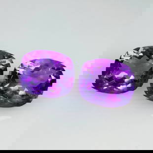10.00 Ct Natural Purple Amethyst Cushion Cut Pair: Weight - 10.00 Ct / Dimensions - 12.10 x 10.10 x 6.60 mm / 2 Pc's / Shape - Cushion Cut / Color - Purple / Clarity - VVS / Origin -Brazil / Treatment - Heated