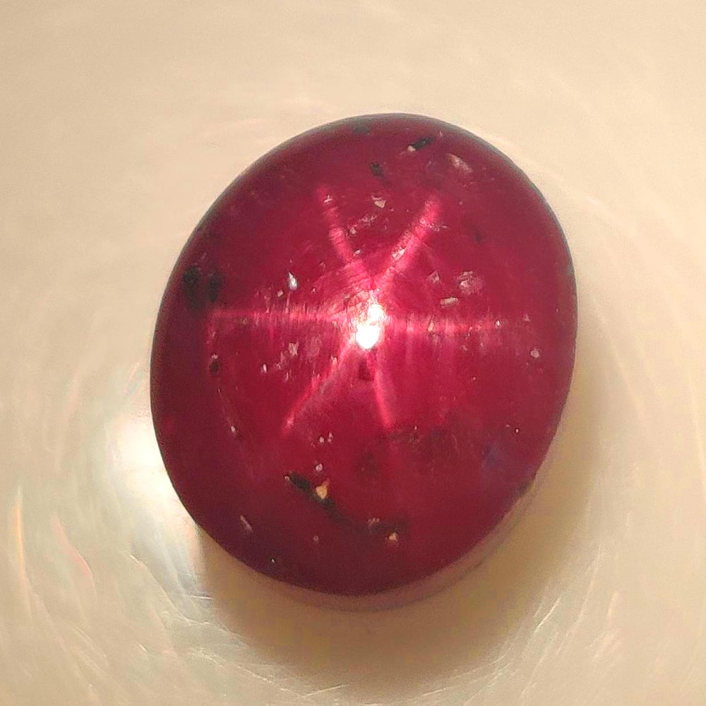 9.45 Ct Natural Six Line Star Ruby Oval Cab