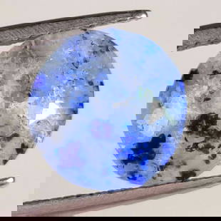 3.57 Ct Natural "UV" Color Change Scapo-Lazurite Round Cut: Weight - 3.57 Ct / Dimensions - 10.60 x 10.60 x 6.50 mm / Shape - Round Cut / Color - Blue / Clarity - SI / Origin - Afghanistan / Treatment - None