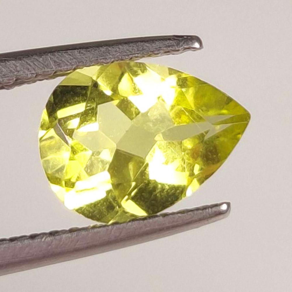 1.30 Ct Natural Lemon Quartz Pear Cut: Weight - 1.30 Ct / Size - 9.10 x 7.00 x 4.30 mm / Top Quality Luster / Excellent Pear Cut / Origin - Brazil / Treatment - Heated